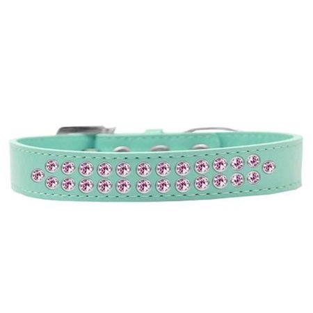 UNCONDITIONAL LOVE Two Row Light Pink Crystal Dog CollarAqua Size 12 UN756517